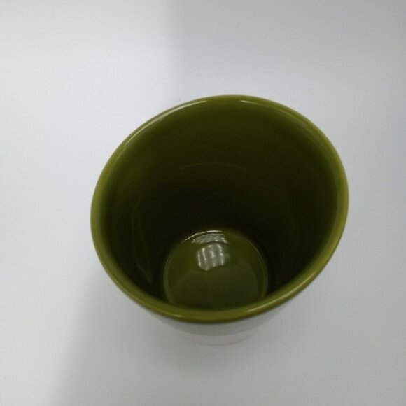 Starbucks Tazo Retired 2011 Mug Green White Slanted Top Handleless Tea Cup 8oz - Picture 3 of 6